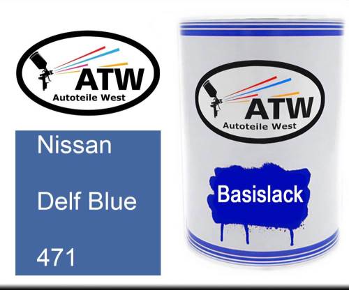 Nissan, Delf Blue, 471: 500ml Lackdose, von ATW Autoteile West.